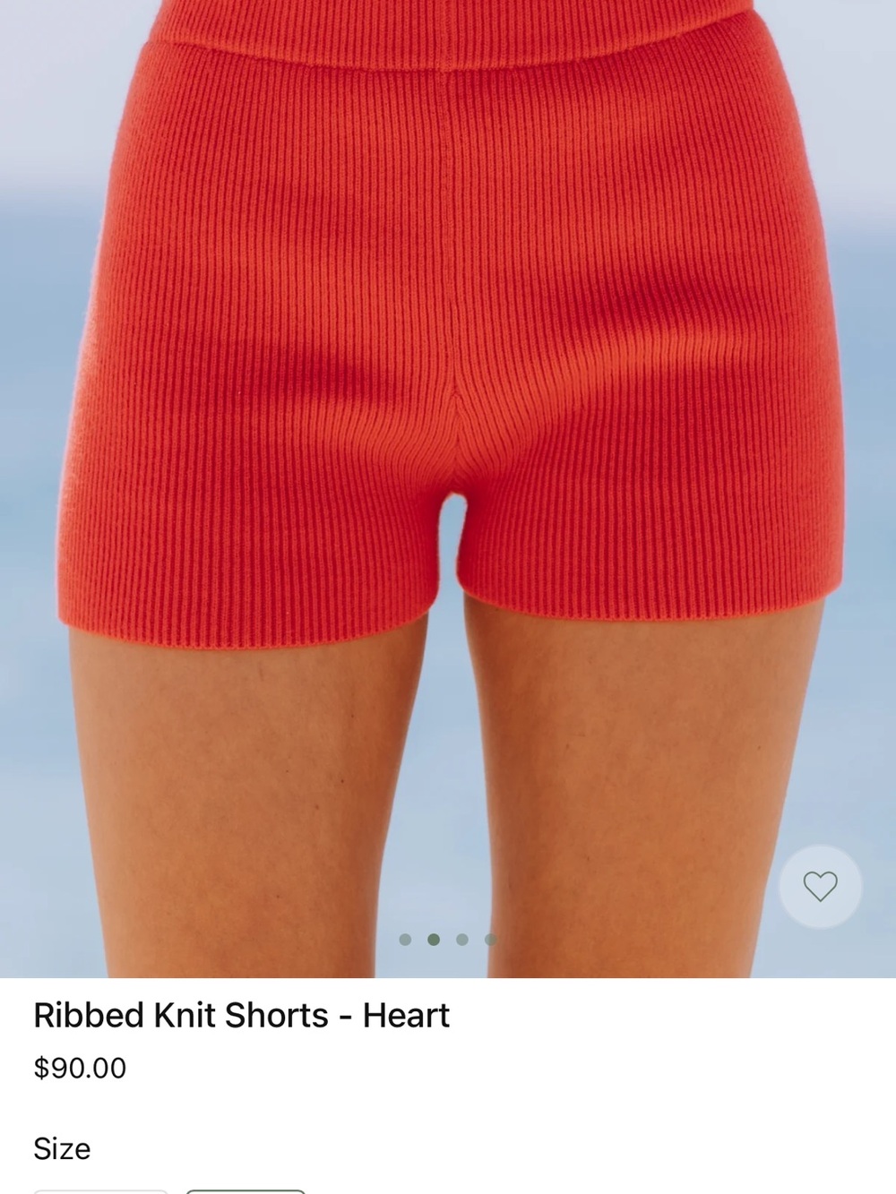 Daily Drills Ribbed High-Waist Shorts in Heart Red